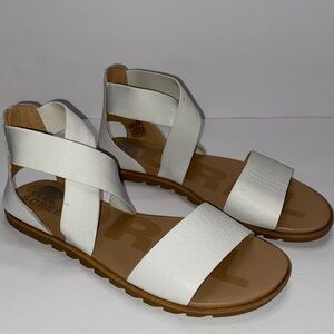 SOREL Ella II Flat Sandals – White – Women’s Size 8.5